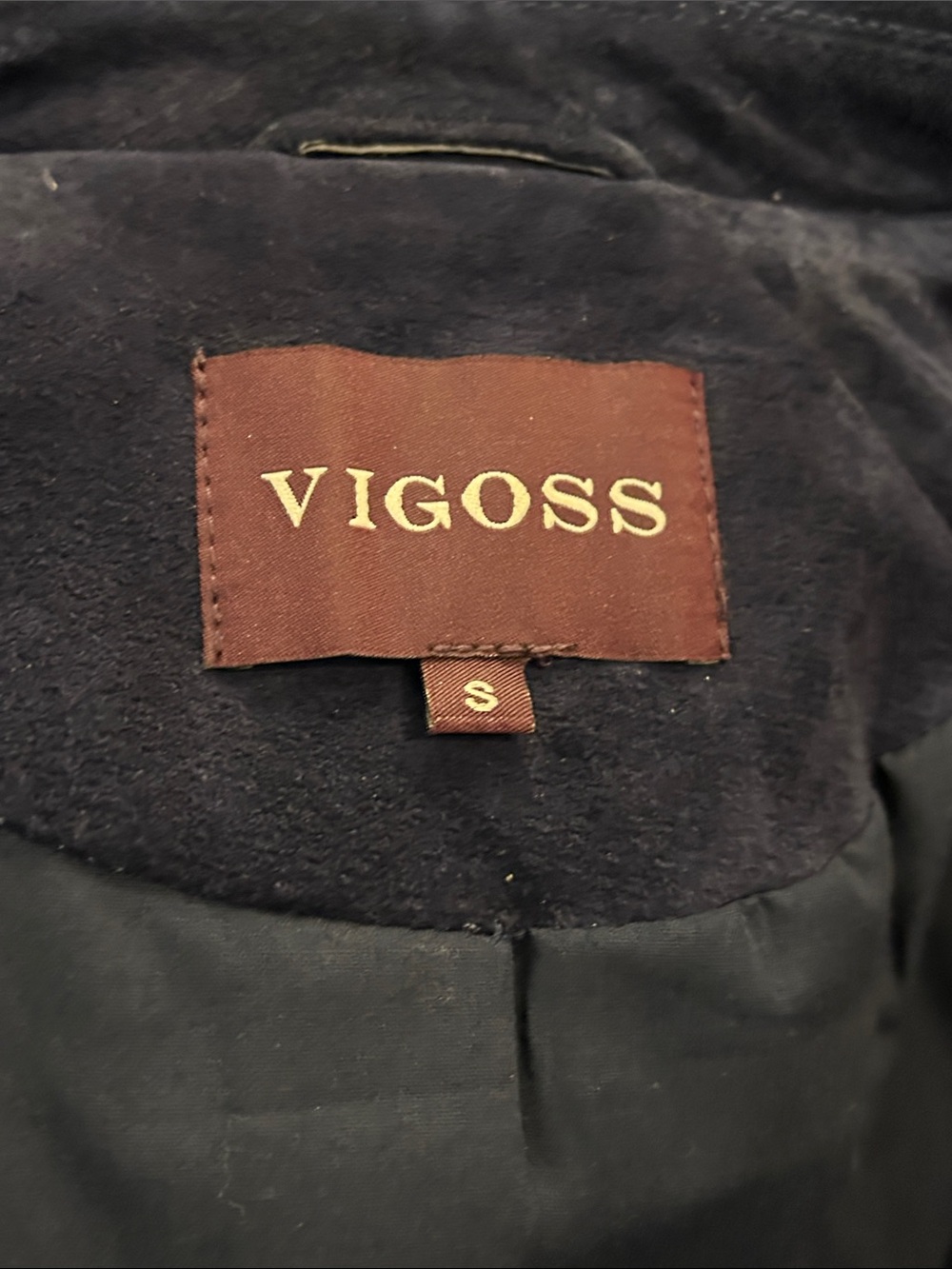 Vigoss Sz S Blue Suede Moto Style Crop Leather Suede Jacket - Picture 5 of 7
